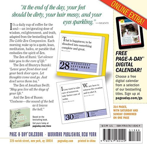 2016 ZEN Daily Page-A-day Box / Desk Calendar