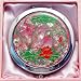 Red Pink Flower Compact Purse Mirror Handheld Mirror
