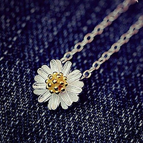 Mothers Day Gifts 925 Sterling Silver Gold Plated Daisy Flower Pendant Necklaces