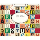 Alphabet Letters Vintage Look Cavallini Set of 12 File Folders