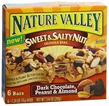 Nature Valley Sweet & Salty Nut Granola Bars, Dark Chocolate, Peanut & Almond, 6-Count Boxes (Pack of 6)
