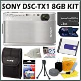 Sony Cybershot DSC-TX1 10.1MP Exmor R CMOS Digital Camera with 3-inch Touch-Screen LCD Digital Camera in Silver + 8GB Deluxe Accessory Kit