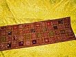 Designer Fire Engine Red Sequin Hand-embroidered Wall Runner Indian Tapsetry