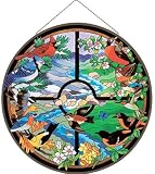 Four Seasons Metal-Framed Stained Glass Window Art Panel 21.5 W X 21.5 H Joan Baker Designs APM509