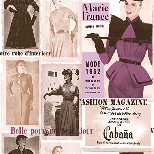 PVC Vinyl Marie France Lady Girls Wallpaper for Home Bar Wall Decoration Beige Fushia all Paper 57square feets/roll