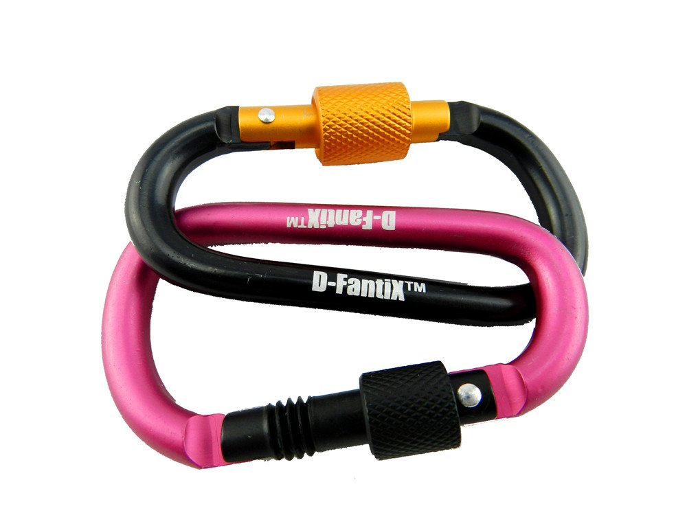 Amazon.com: D-FantiX Aluminum D-ring Locking Carabiner Keychain ...