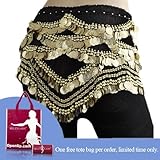 BellyLady Belly Dance Hip Scarf, 480 Gold Coins, Deluxe V-Shape