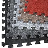 Incstores Eco-Soft Carpet Foam Tiles (25 Tiles, Black) Portable Trade Show Flooring, Exercise Mats & Light Duty Carpet Top Gym Flooring