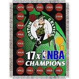 Boston Celtics 17x NBA Champion Commemorative Woven Tapestry Throw Blanket by Northwest (48x60)