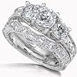 1-7/8ctw Round Brilliant Diamond Wedding Ring Set in 14Kt White Gold