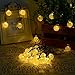 Wedna Solar Outdoor String Lights 20ft 30 LED Warm White Crystal Ball Globle Christmas Fairy Lights for Holiday, Party, Garden Path, Homes Decoration