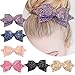 5 Inch Glitter Hair Bows Boutique Hair Clips-6pcs Multi Color Glitter Sequins Big Hair Bows For Baby Girls Teens Toddlers
