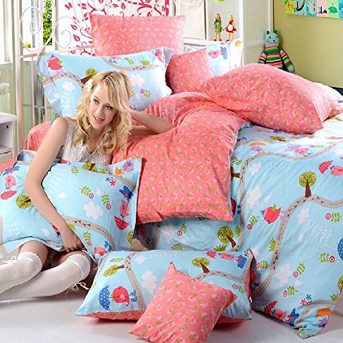 Mzpride Cute Happy Birds Duvet Cover Set Designer Cartoon Kids