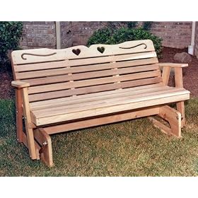 6' Red Cedar American Sweetheart Porch Glider Rocker by The Cedar Store