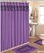 WPM 19 Piece Bath Accessory Set Purple Zebra Bathroom Rugs & Shower Curtain & Accessories