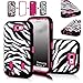 XYUN Zebra Stripes Defender Hard Case Camo Cover for Samsung Galaxy N7100 Note 2 Ii (Rose)