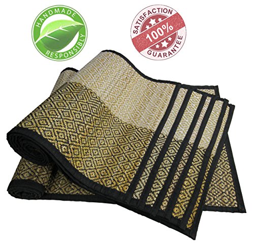 **Friday Sale** Place Mats + Table Runner - New Gift Ideas - Set of 6 Placemats & 1 Table Runner Kitchen Dining Table Decorations Reversible Woven Black White Table Mats