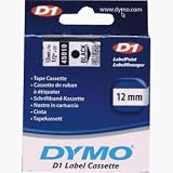 DYMO D1 | Selbstklebende Polyesteretiketten | schwarz auf durchsichtig | Rolle [1.27 Zentimeter x 7 m] | 1 Rolle[n]