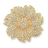 Ladies 24K Yellow Gold Plating Jackie Kennedy Sunflower Brooch -30 X 30mm
