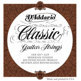 D'Addario Classic Guitar Strings Set, Rect/Silver, Modern