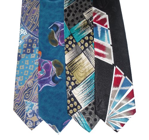 Neck Tie Lot of 4 Mens Art Decor Neckties