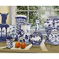 Jars and Oranges - Blue (16 x 20")