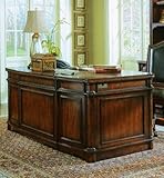 Leather Top Desk by Hooker Furniture - Warm Brown (342-10-463)