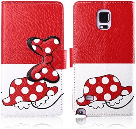 Note 4 Case Samsung Galaxy Note 4 Kickstand Case,Tribe-Tiger Minnie Mickey Series Premium Leather[Card Slot][Flip][Stand][Wallet]Cover Case for Samsung Galaxy Note 4(Minnie Dancing)