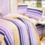 Blancho Bedding - [Purple Yellow Stripes] 100% Cotton 4PC Comforter Cover/Duvet Cover Combo (Queen Size)