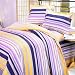Blancho Bedding - [Purple Yellow Stripes] Luxury Comforter Set Combo 300GSM