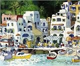 Pier Marina Grande Capri art print 50x60cm by Michael Leu