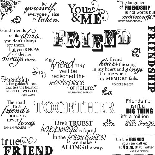 Fiskar 8-Inch-by-8-Inch Clear Stamps, Friends 