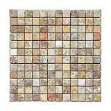 Scabos 1 X 1 Tumbled Travertine Mosaic Tile - 6 X 6 Sample Piece