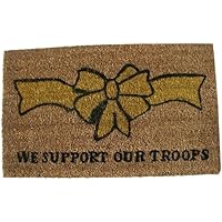 Geo Crafts G149 PVC Backed Coco Door Mat, Support our Troops