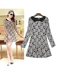 Cotton Lace Beaded Colorblocking Summer 2015  Dress