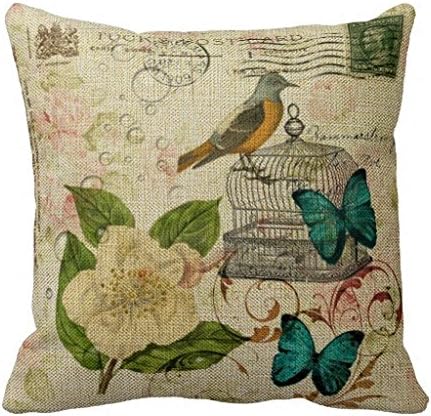 Decorative Cotton Linen Throw Pillow Covers(18 x 18inches) Cateyes#373