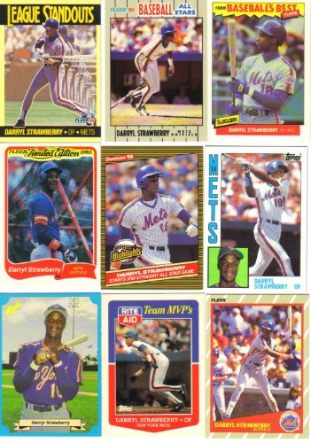 Darryl Strawberry New York Mets Baseball Card Lot with Rookie