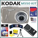 Kodak M550 GREY EasyShare M550 12MP Digital Camera with 5x Wide Angle Optical Zoom and 2.7 Inch LCD in Grey + 4GB Accessory Kit
