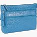 Budd Leather 291675-11 Pebble Grained Leather Triple Zip Cosmetic Case - Blue