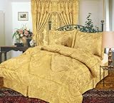 Emperor 4-Piece Jacquard King Comforter Set, Gold