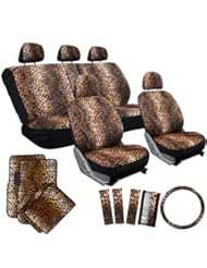 Automotive Parts and Accessories: OxGord 21pc Leopard Seat Cover & Floor Mat Set for the Mazda MX-6 Coupe in Original Leopard Print - Oxgord