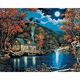 Bucilla 21690 Paint by Number, Lakeside Cabin