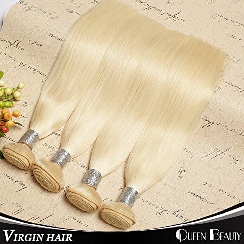 Queen Beauty Hair Brazilian Virgin Hair Straight 3 Bundles Human Blonde Brazilian Hair Weaves 7a Grade Color 613 Blonde Virgin Hair Can Mixed Lenght (22 24 26)