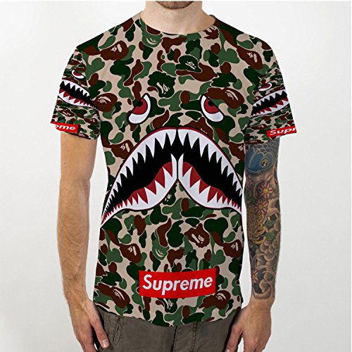Shark The A Bathing Ape Camo Supreme MENS TEE (S)