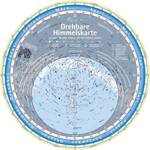 Drehbare Himmelskarte. Zu jeder Stunde wissen, wo die Sterne stehen