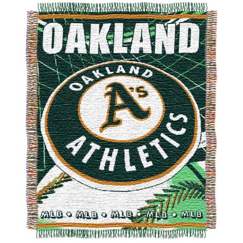 MLB Oakland Athletics 48-Inch-by-60-Inch Jacquard Acrylic Throw
