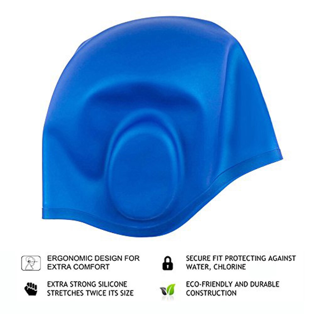 Swim cap, Hicool Premium Waterproof earmuffs