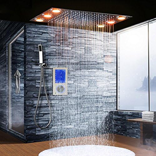 LH@ Digital Thermostatic Shower set Controller Touch Control Panel Modern Luxury European Style SUS304 Rainfall Bathroom LedCeiling