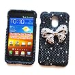 Samsung Epic Touch 4G D710 (Sprint Galaxy S II) [NOT EPIC 4G] Snap-on Protector Hard Case Rhinestone Cover "Silver Ribbon" Design
