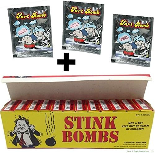 Gag Toys & Practical Jokes - 1 CASE OF 36 STINK BOMBS + 3 FART BOMB BAGS ~ COMBO SET - Novelty & Gag Toys
